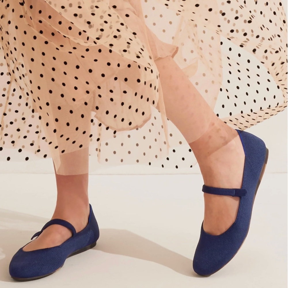 Rothy’s Square Mary Jane Flat Size 10 Navy - Worn Once - Picture 2 of 9